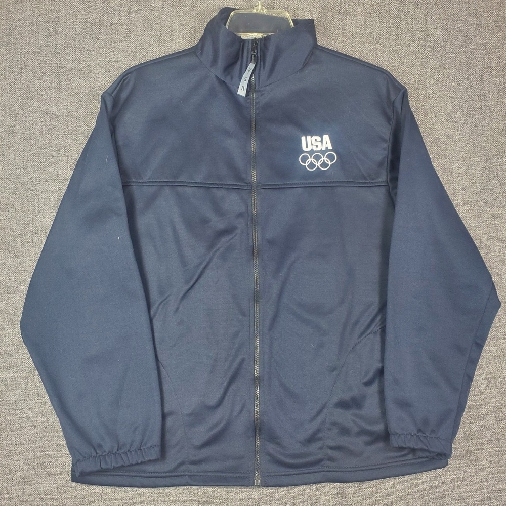 Olympic Games Track Jacket Mens Large‎ USA Team Committee Zip Up USA Made